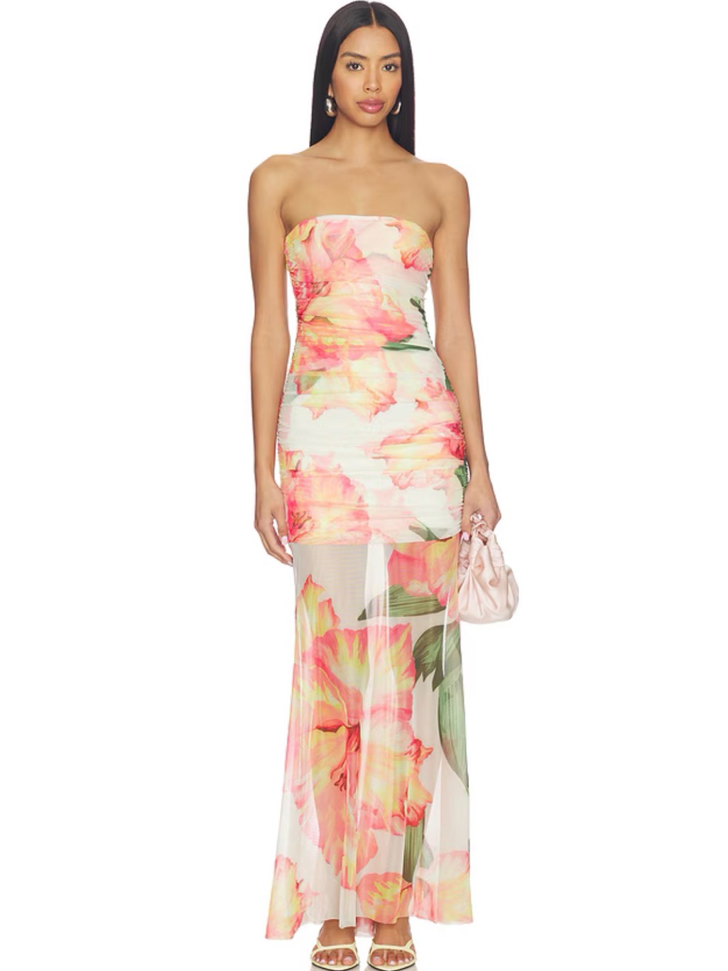 Amanda Uprichard Leo Maxi Dress In Hibiscus Print